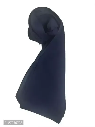 Navy Blue Georgette Solid Hijab For Women-thumb0