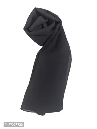 Black Georgette Solid Hijab For Women