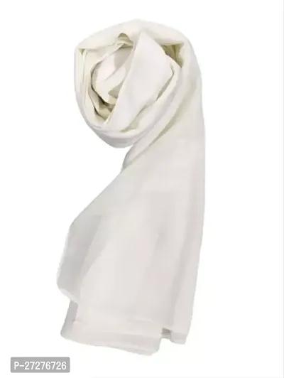 White Georgette Solid Hijab For Women