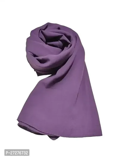 Purple Georgette Solid Hijab For Women