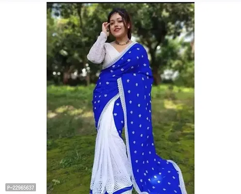 HOUSE OF JAMOTI Solid Rayon Saree - Absolutely Desi