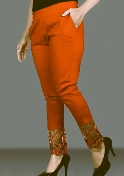 Elegant Lycra Solid Trousers For Women