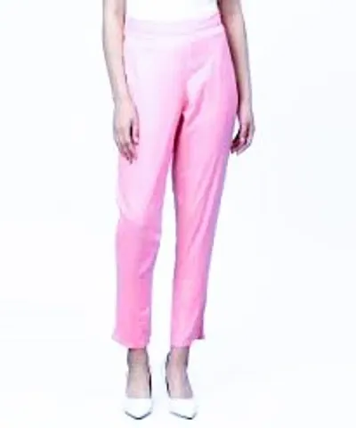 Elegant Lycra Solid Trousers For Women