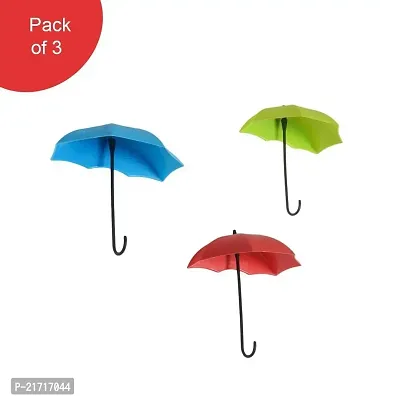 Dabster 3pcs/Set Cute Umbrella Wall Mount Key Holder Wall Hook Hanger Organizer Durable Wall Hooks Bathroom Kitchen Umbrella Wall Hook-thumb5