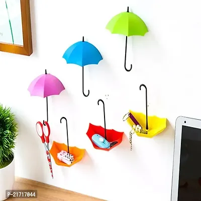 Dabster 3pcs/Set Cute Umbrella Wall Mount Key Holder Wall Hook Hanger Organizer Durable Wall Hooks Bathroom Kitchen Umbrella Wall Hook-thumb3