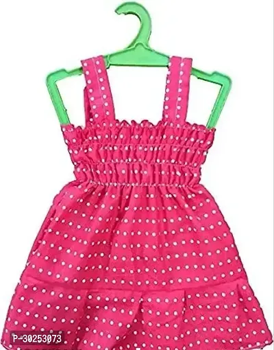 Fabulous Magenta Cotton Printed Frocks For Girls-thumb0