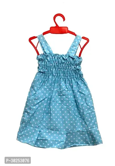 Fabulous Blue Cotton Printed Frocks For Girls-thumb0