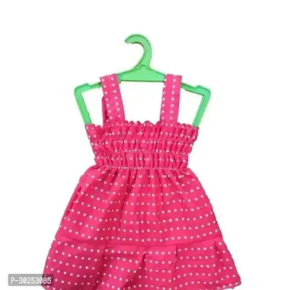 Fabulous Red Cotton Printed Frocks For Girls