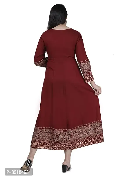 KHUSHI Women Rayon Printed Anarkali Kurti for Women  Girls Party  Festivel Wear-thumb2