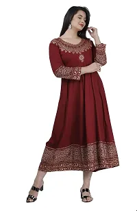 KHUSHI Women Rayon Printed Anarkali Kurti for Women  Girls Party  Festivel Wear-thumb3