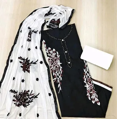 Trendy Women's Cotton Dress Material with Dupatta