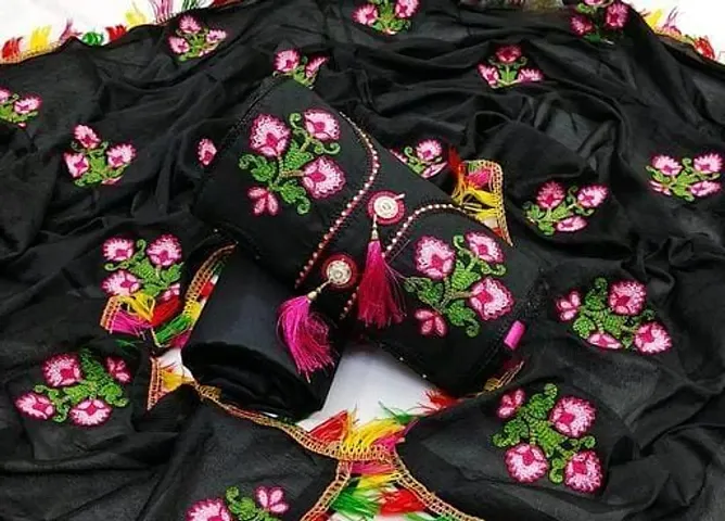 Elegant Embroidered Dress Material with Dupatta For Women