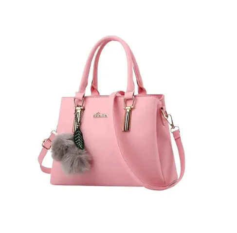 KGN DESIGN Women's PU Solid Double Handle Handbag