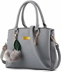 Stylish Grey PU Handbag For Women-thumb3