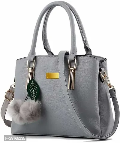 Stylish Grey PU Handbag For Women-thumb4