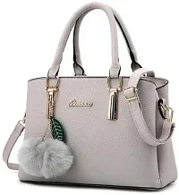 Stylish Grey PU Handbag For Women-thumb2