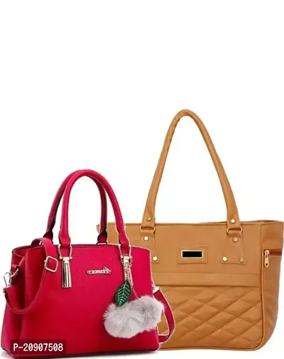 Buy KGN DESIGN Stylish Women Handbags Combo Pink Brown Pack of