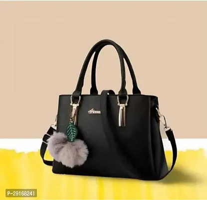 Stylish Black PU Handbag For Women-thumb0