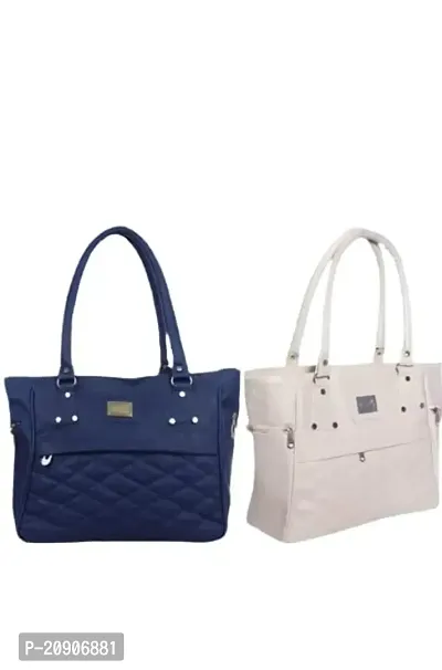 KGN DESIGN Women Shoulder Bags | Purse For Women | Hand Bag for Women |bags for women stylish Combo Pack (Dark Blue  White)