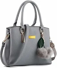 Stylish Grey PU Handbag For Women-thumb2