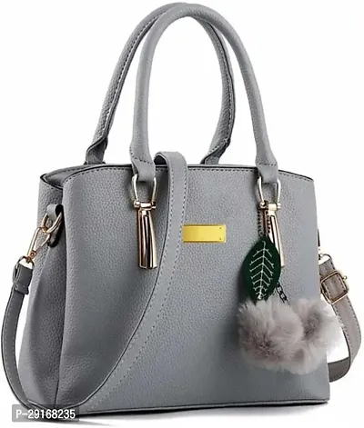 Stylish Grey PU Handbag For Women-thumb3