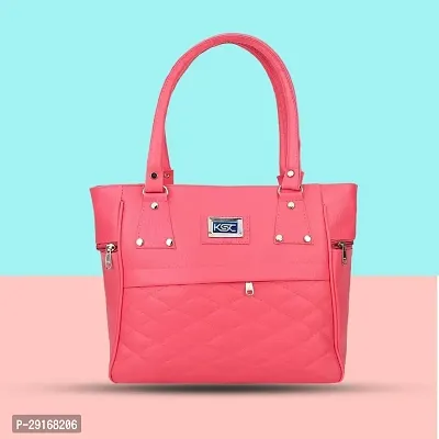 Stylish Pink PU Handbag For Women-thumb0