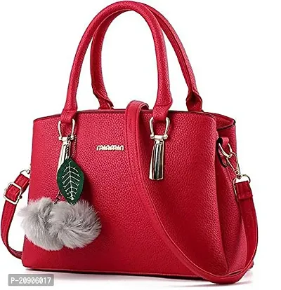 KGN DESIGN Handbag For Women And Girls | Ladies Purse Faux Leather Handbag | Woman Gifts | Wedding Gifts For Woman | Women 2 Compartment Bags | Travel Purse Handbag (Red)