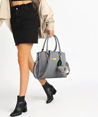 Stylish Grey PU Handbag For Women-thumb1