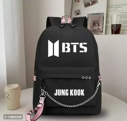 KGN DESIGN NEW FASHION GIRLS SCHOOLCOLLEGE I LOVE BTS BACKPACK BLACK-thumb0