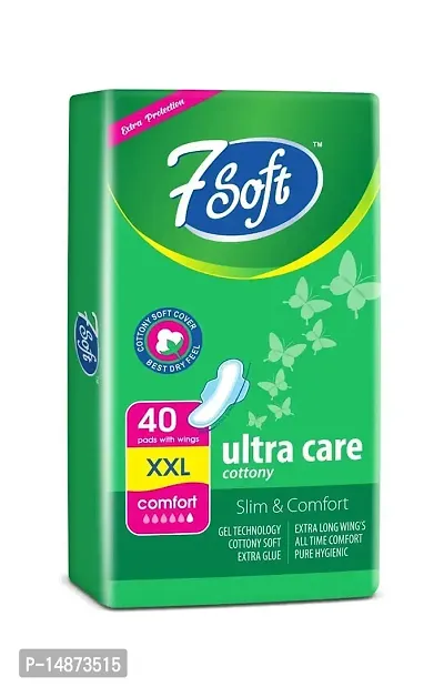 7 soft Maxi Care Slim Comfort Cottony Extra Long Xxl Sanitary Pad Napkin With Wings For Women And Girl (pack of 1)