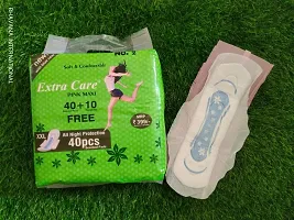 Extra Care Pink Maxi Sanitary Pads Day Night protection 320 MM XXL Wings (40 Pads+10 Pantyliners)-thumb1