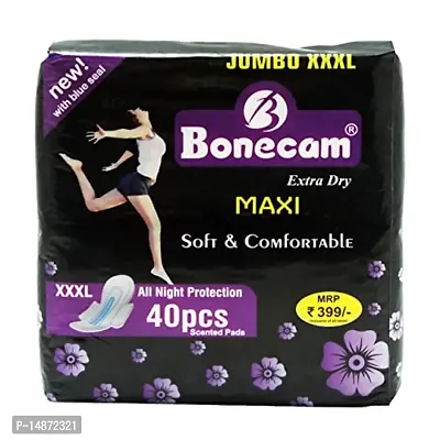 Bonecam Extra Dry Sanitary Pads for Women XXXL Size and Extra Absorbent 40 Pcs