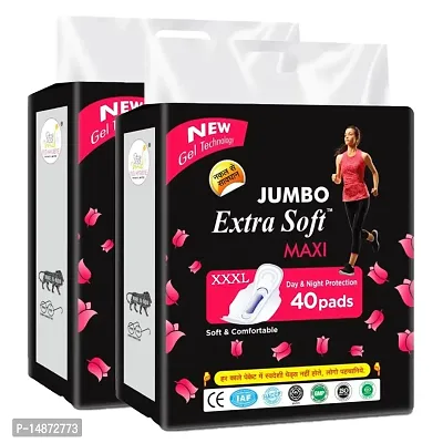 Extra Maxi Soft and Comfortable XXXL Jumbo Sanitary Pad for Women and Girls, Day and Night Secure Protection (Pack Of 1, 40 Pads)-thumb2