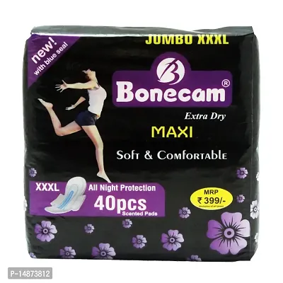 Bonecam Extra Dry Sanitary Pads for Women XXXL Size and Extra Absorbent 40 Pcs (pack of 2)-thumb2