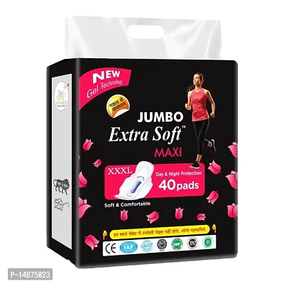 Extra Soft and Comfortable XXXL Jumbo Sanitary Pad for Women and Girls, Day and Night Secure Protection (Pack Of 1, 40 Pads)