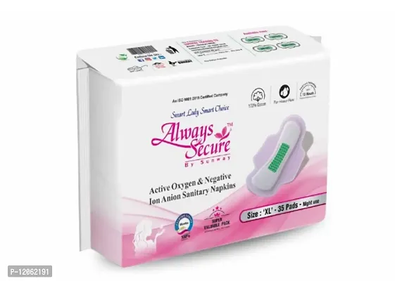 Always Secure Anion chip Cottony Soft Shield Sanitary Pads for Womens  Girls. XL+(290 mm)(35 Pads)-thumb0