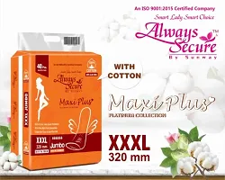 Always Secure Jumbo Soft Cottony Sanitary Napkin Pads for Womens  Girls With Wings XXXL 320MM Size 40 Pads(pack of 1)-thumb3