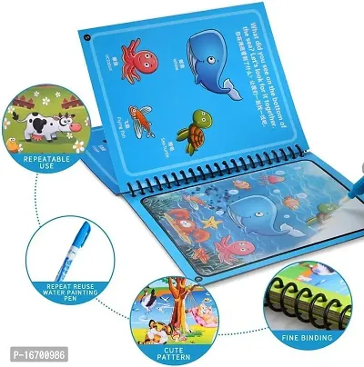 Magic Water Drawing Book Water Painting Coloring Book with Magic Pen For Kids pack of 1-thumb3