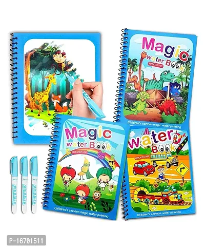 Magic Water Drawing Book Water Painting Coloring Book with Magic Pen For Kids pack of 3