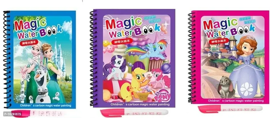 Magic Water Drawing Book Water Painting Coloring Book with Magic Pen For Kids pack of 3