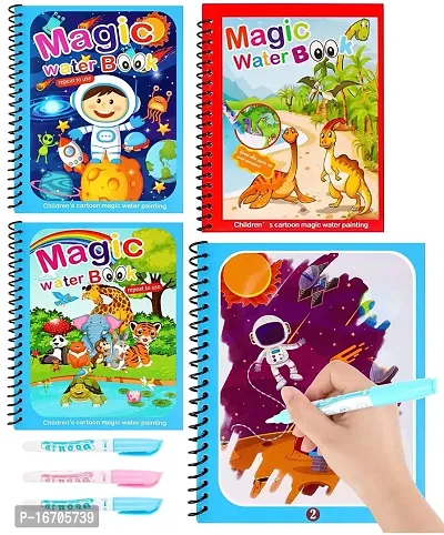 Magic Water Drawing Book Water Painting Coloring Book with Magic Pen For Kids pack of 3