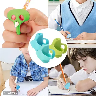 Ultra Soft Silcon Pencil Grip for Kids Handwriting for Pen Gripper Kids Pen Writing Assistant Holders pack of 3-thumb2