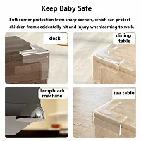 Baby safety proofing Silicon Corner  edge guard protector for furniture I Used on glass tabletop, wall  (Extra Thick, Pre Taped 7 Corners)-thumb3