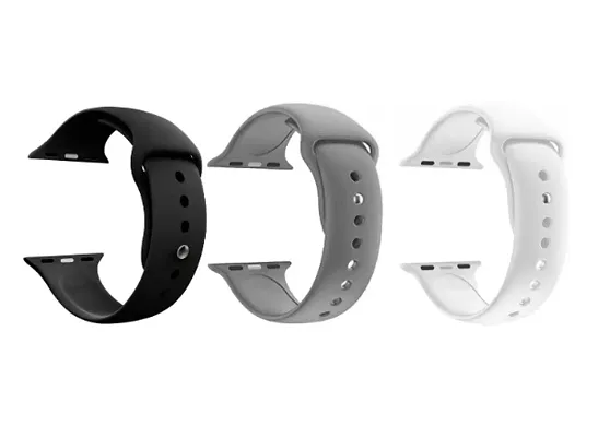 1 black , 1 white  1 grey colour Silicon Smartwatch Band Straps Belt 42 / 44 / 45 / 49 mm Smart Watch Strap