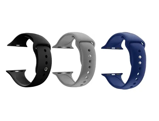 1 black , 1 grey  dark blue colour Silicon Smartwatch Band Straps Belt 42 / 44 / 45 / 49 mm Smart Watch Strap