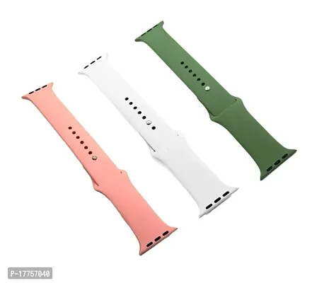 1 black , 1 white  dark green colour Silicon Smartwatch Band Straps Belt 42 / 44 / 45 / 49 mm Smart Watch Strap-thumb0