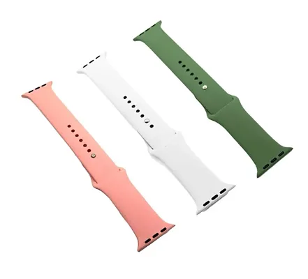 1 black , 1 white  dark green colour Silicon Smartwatch Band Straps Belt 42 / 44 / 45 / 49 mm Smart Watch Strap