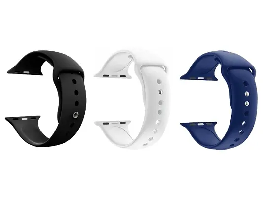 1 black , 1 white  dark blue clour Silicon Smartwatch Band Straps Belt 42 / 44 / 45 / 49 mm Smart Watch Strap