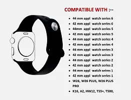 1 black , 1 white  dark green colour Silicon Smartwatch Band Straps Belt 42 / 44 / 45 / 49 mm Smart Watch Strap-thumb2