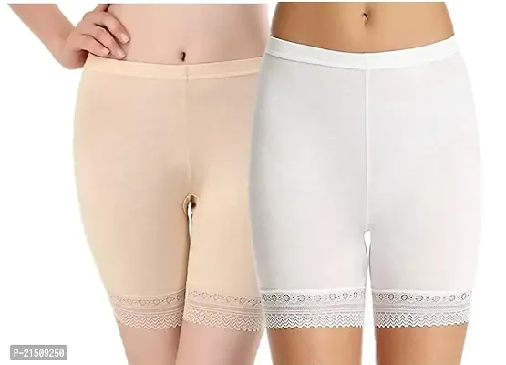 Under Skirt Shorts Safety Pants Soft Stretch Lace Trim Leggings Short Yoga Pants-thumb0